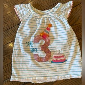 Mud pie “3” birthday shirt